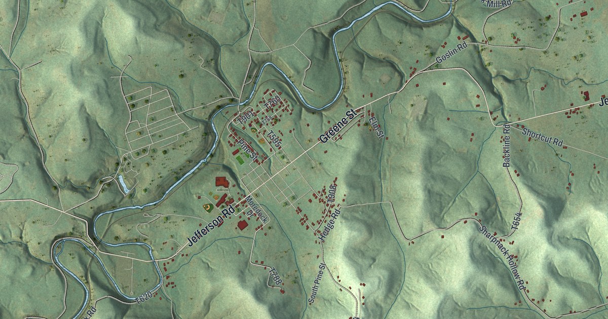 Map of Jefferson Township, Greene County, Pennsylvania in 2026