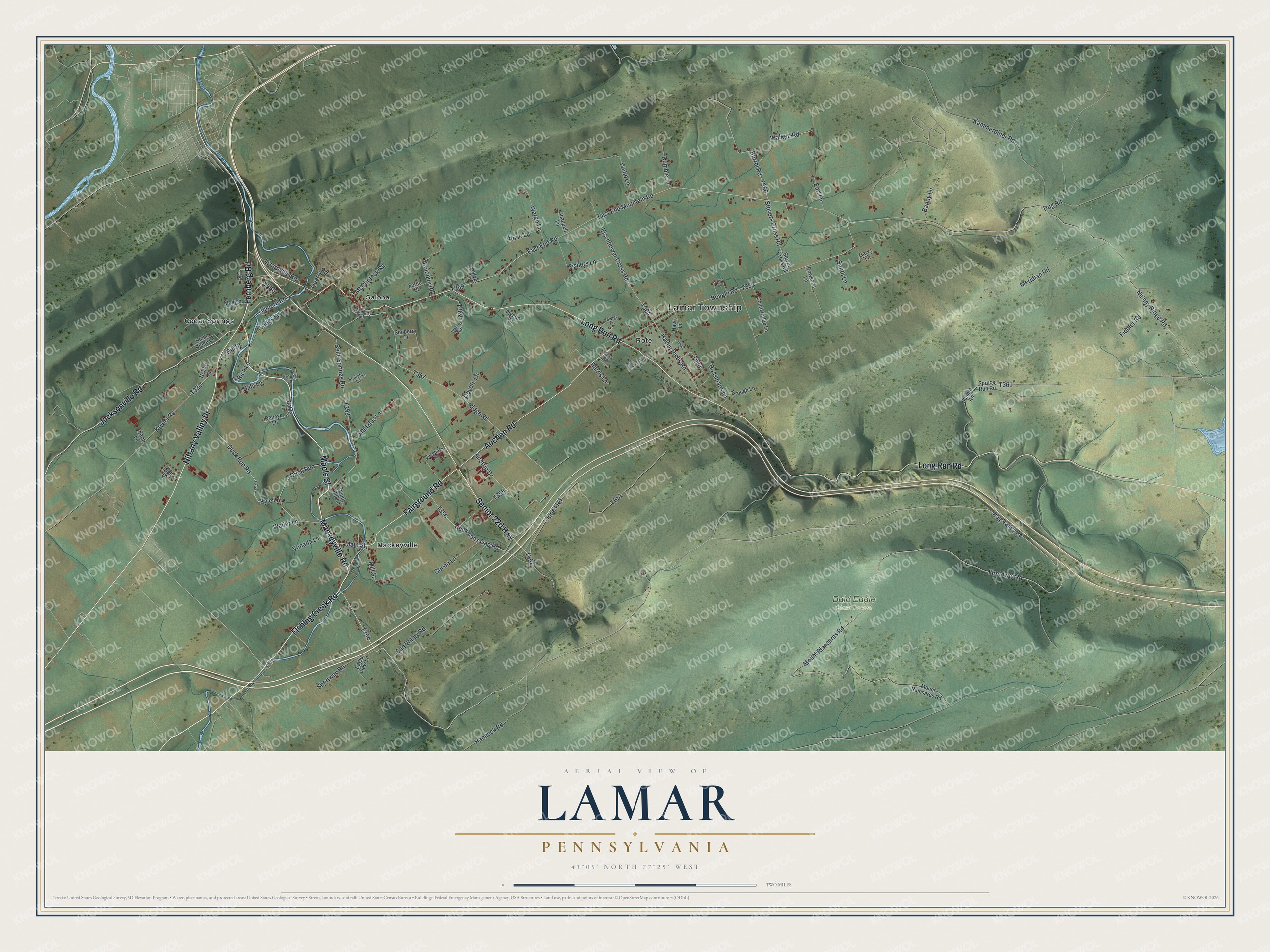Watermarked full-map preview of Lamar, Pennsylvania