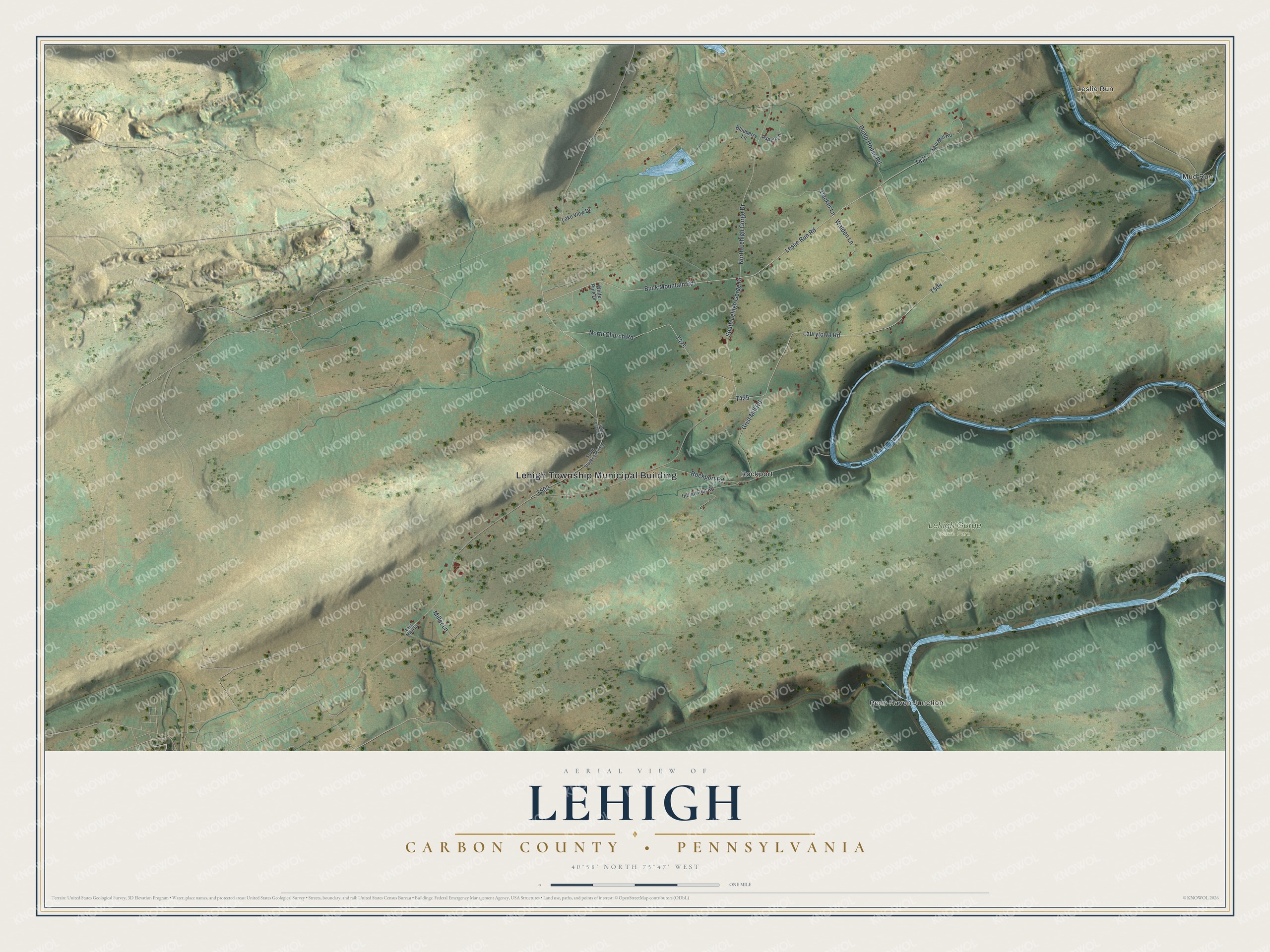 Watermarked full-map preview of Lehigh, Pennsylvania