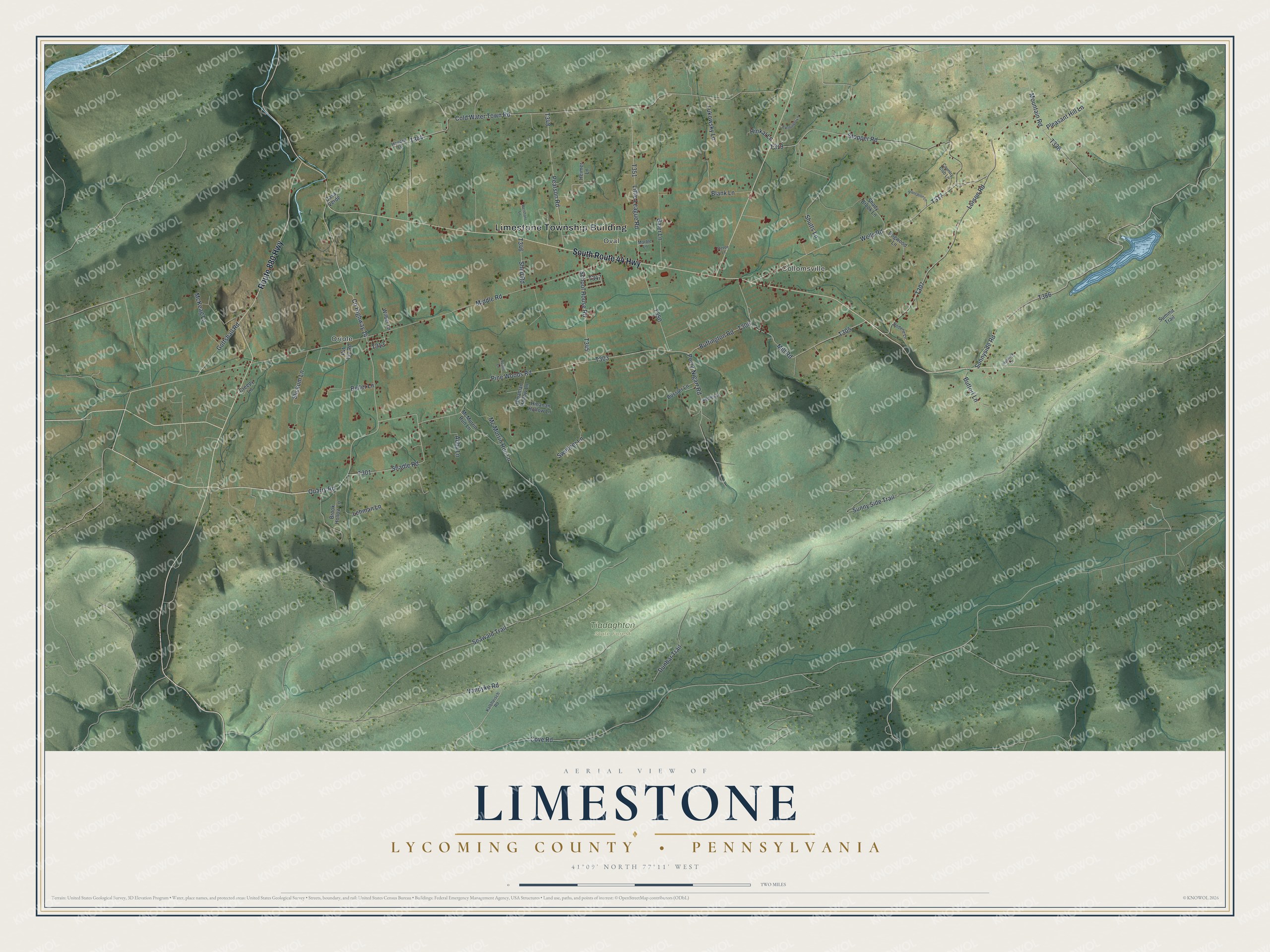 Watermarked full-map preview of Limestone, Pennsylvania