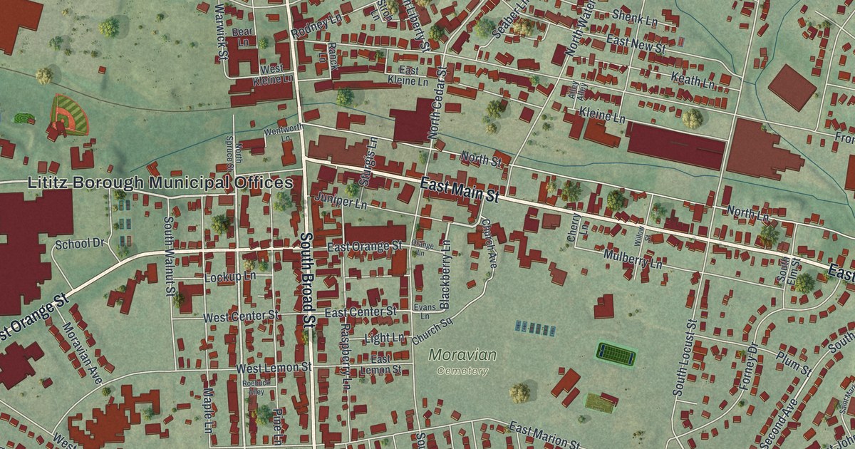 Map of Lititz Borough, Pennsylvania in 2026
