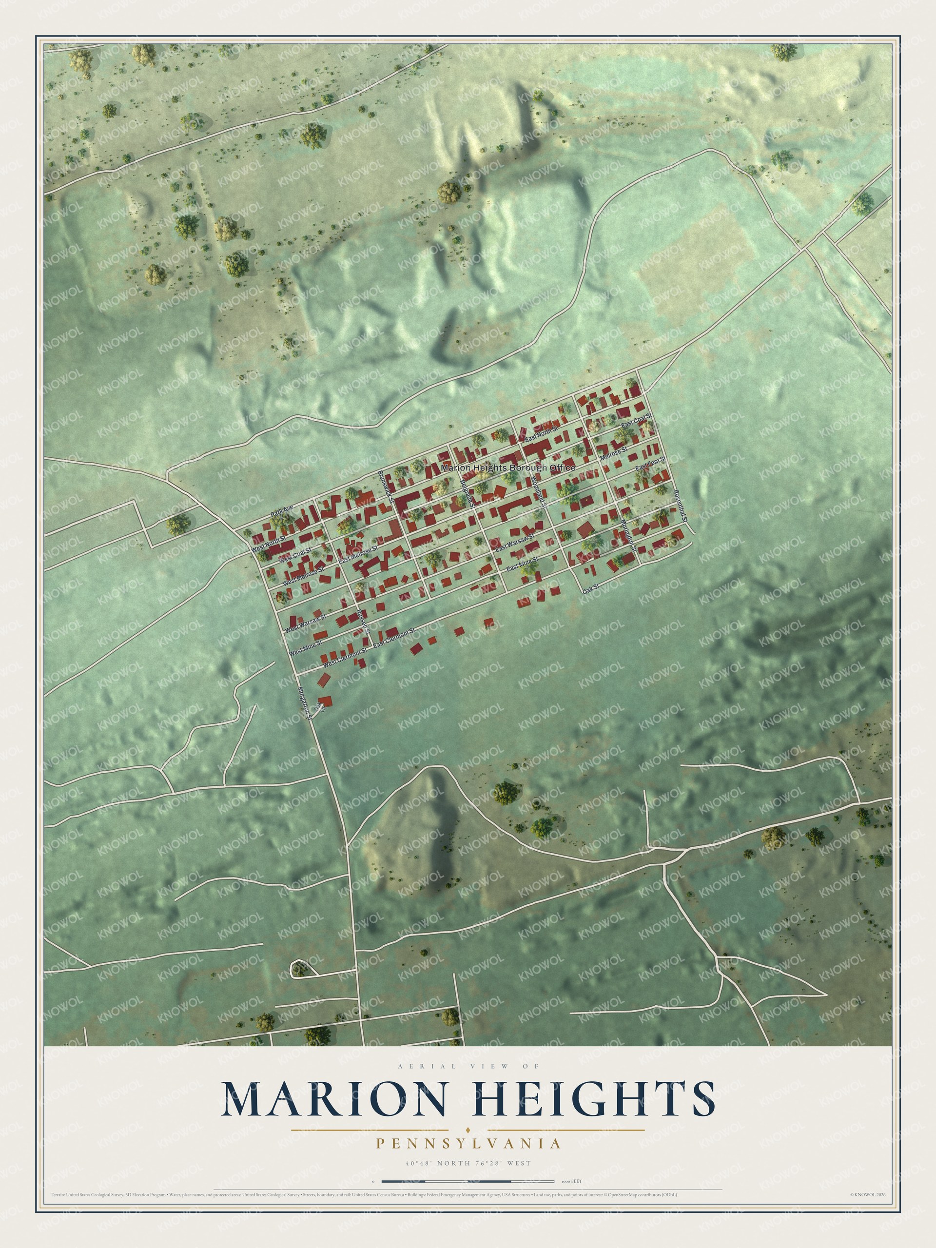 Watermarked full-map preview of Marion Heights, Pennsylvania