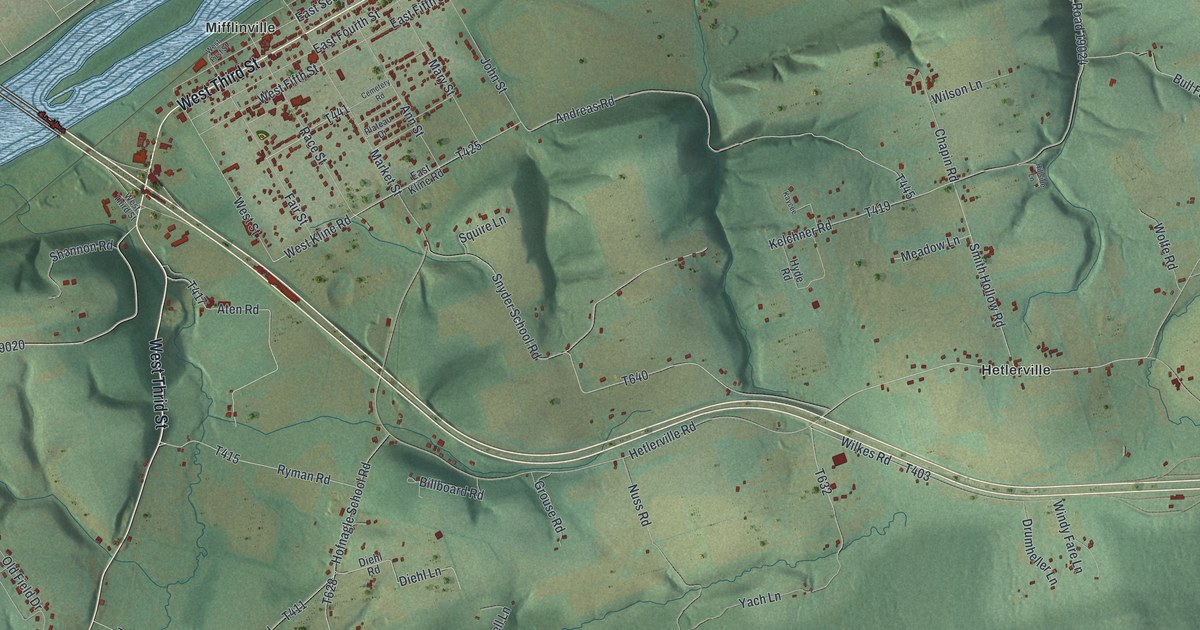Map of Mifflin, Columbia County, Pennsylvania in 2026
