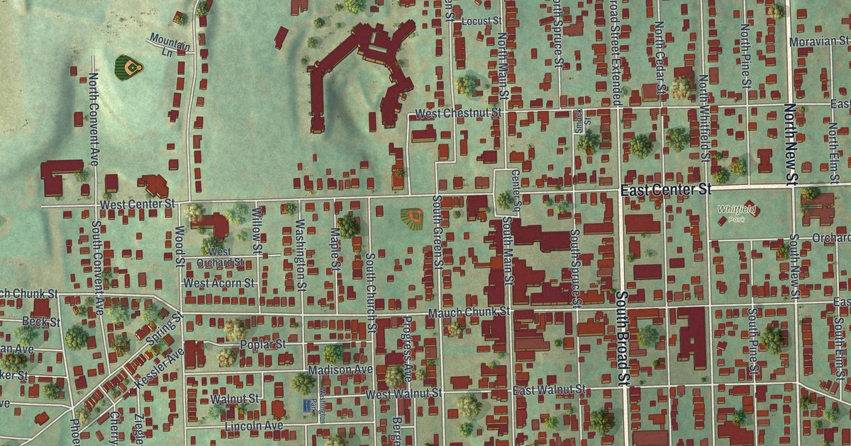 Map of Nazareth, Pennsylvania in 2026