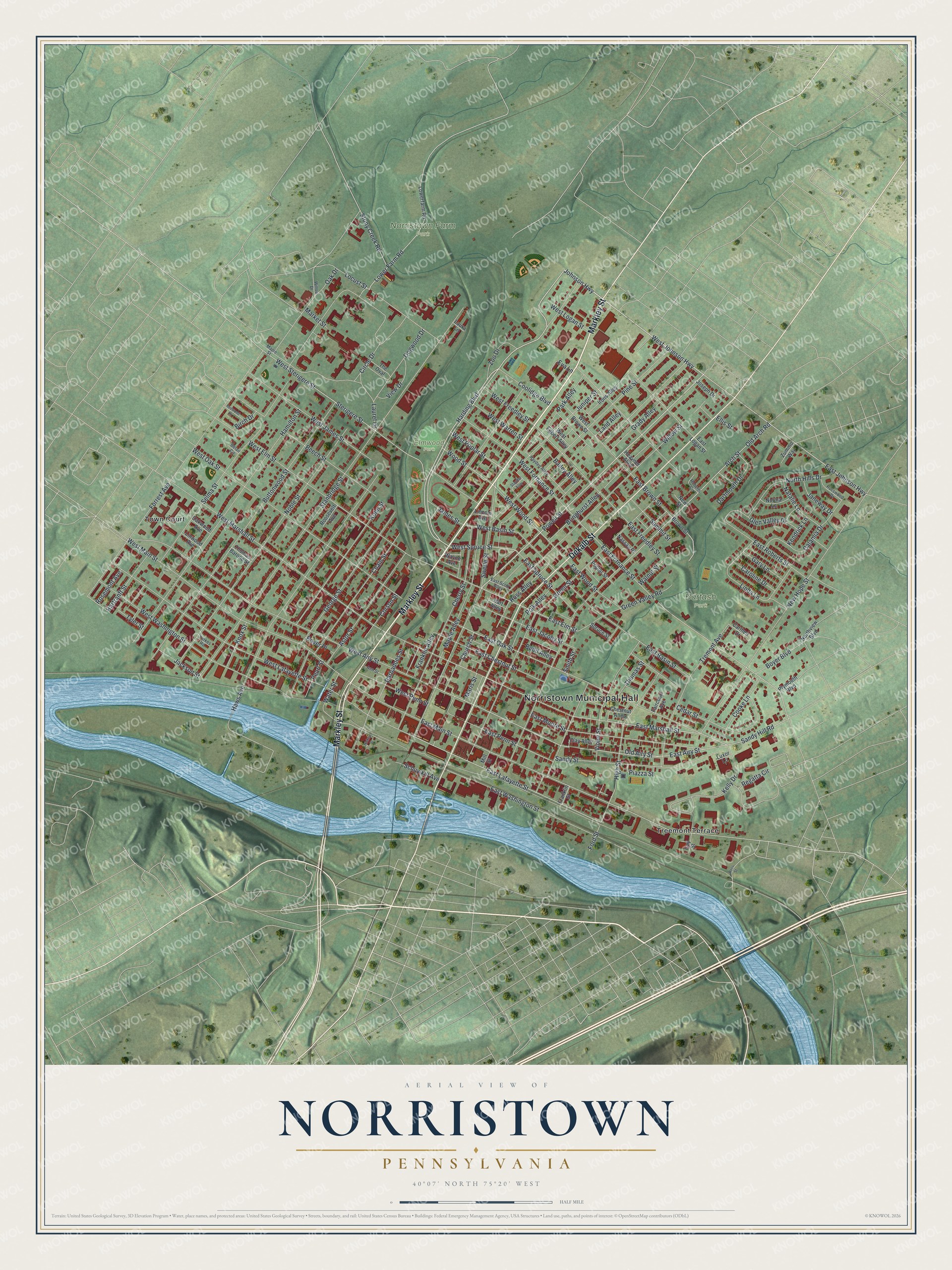 Watermarked full-map preview of Norristown, Pennsylvania