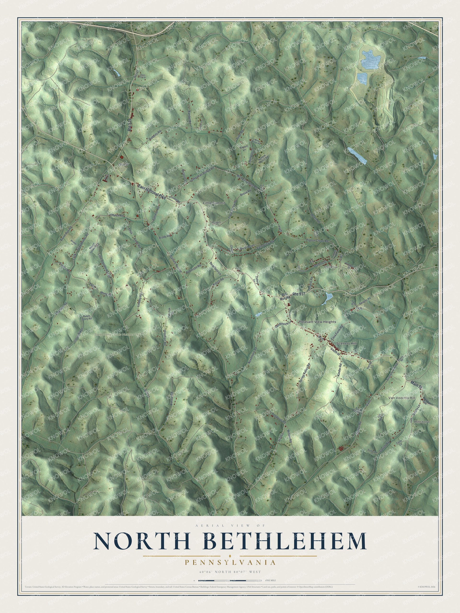 Watermarked full-map preview of North Bethlehem, Pennsylvania