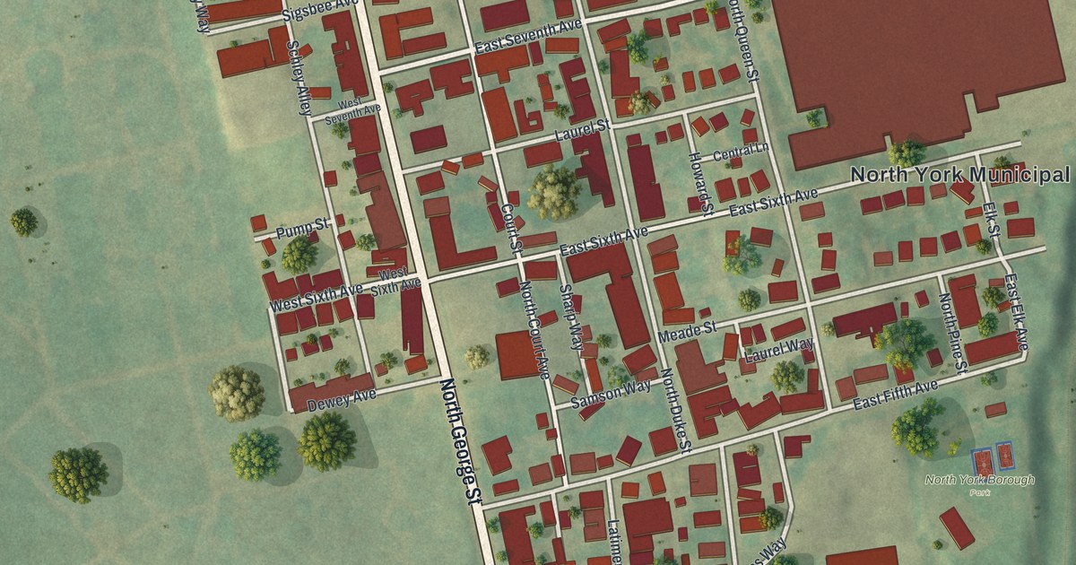 Map of North York, Pennsylvania in 2026