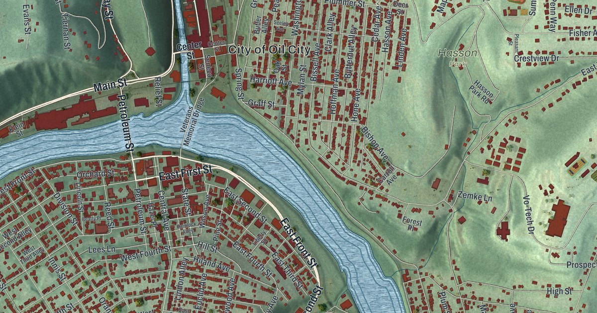 Map of Oil City, Pennsylvania in 2026
