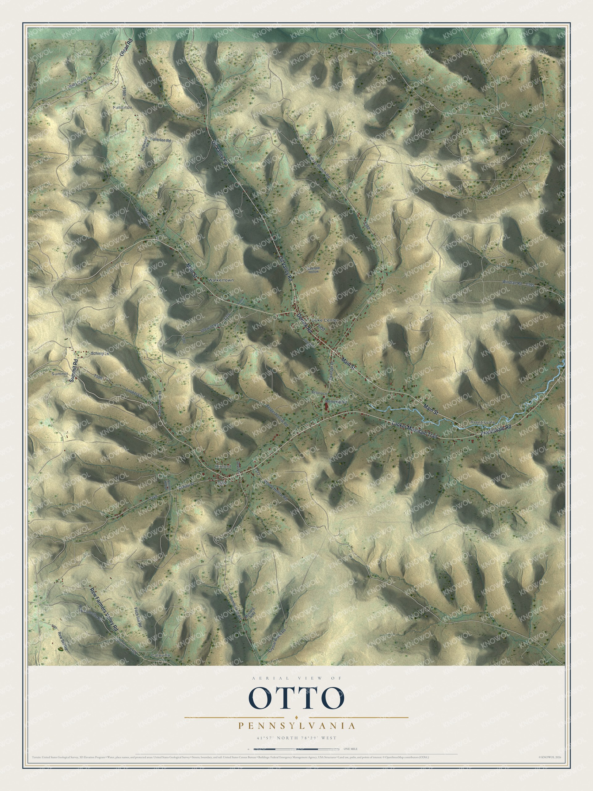 Watermarked full-map preview of Otto, Pennsylvania