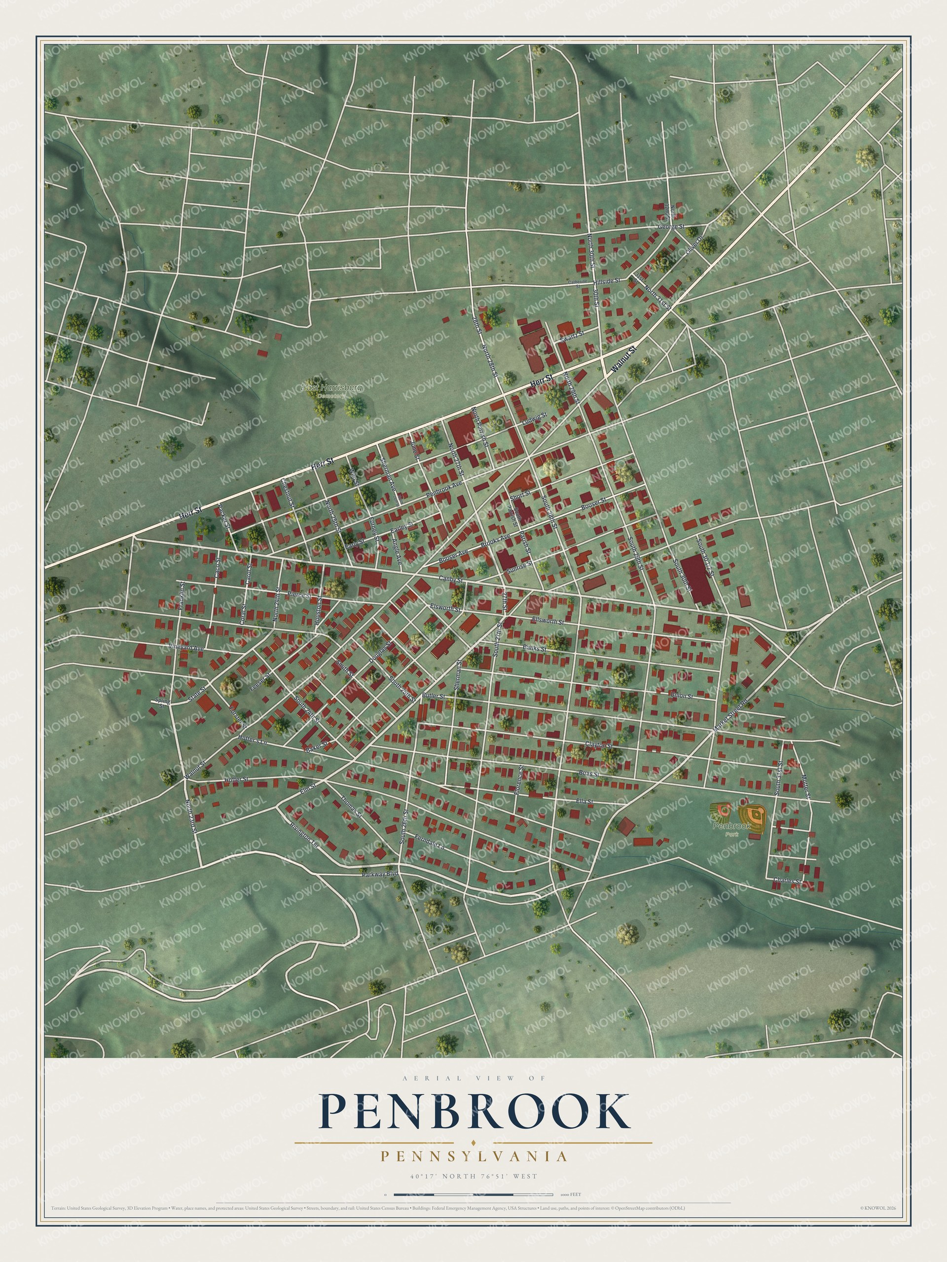Watermarked full-map preview of Penbrook, Pennsylvania