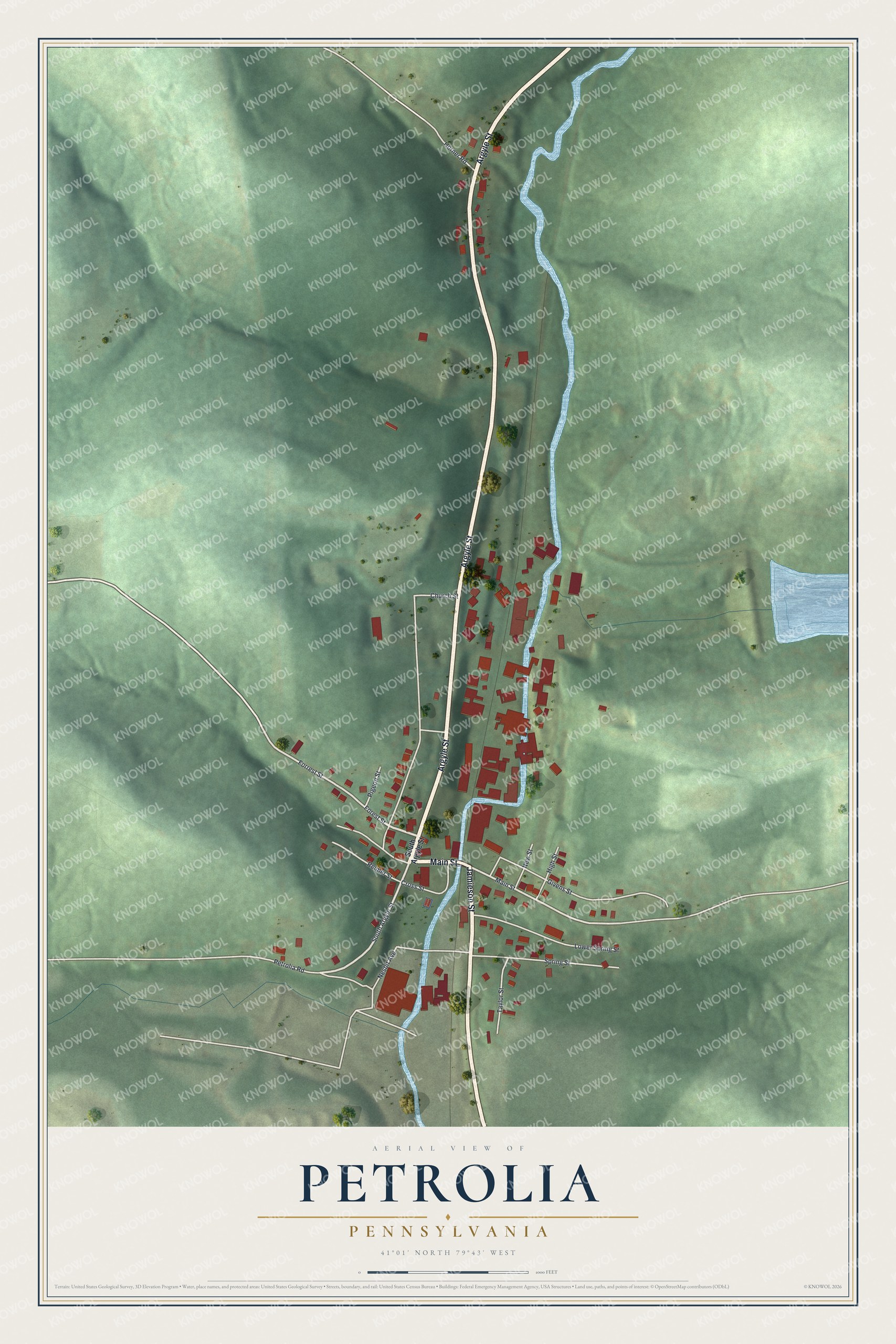 Watermarked full-map preview of Petrolia, Pennsylvania