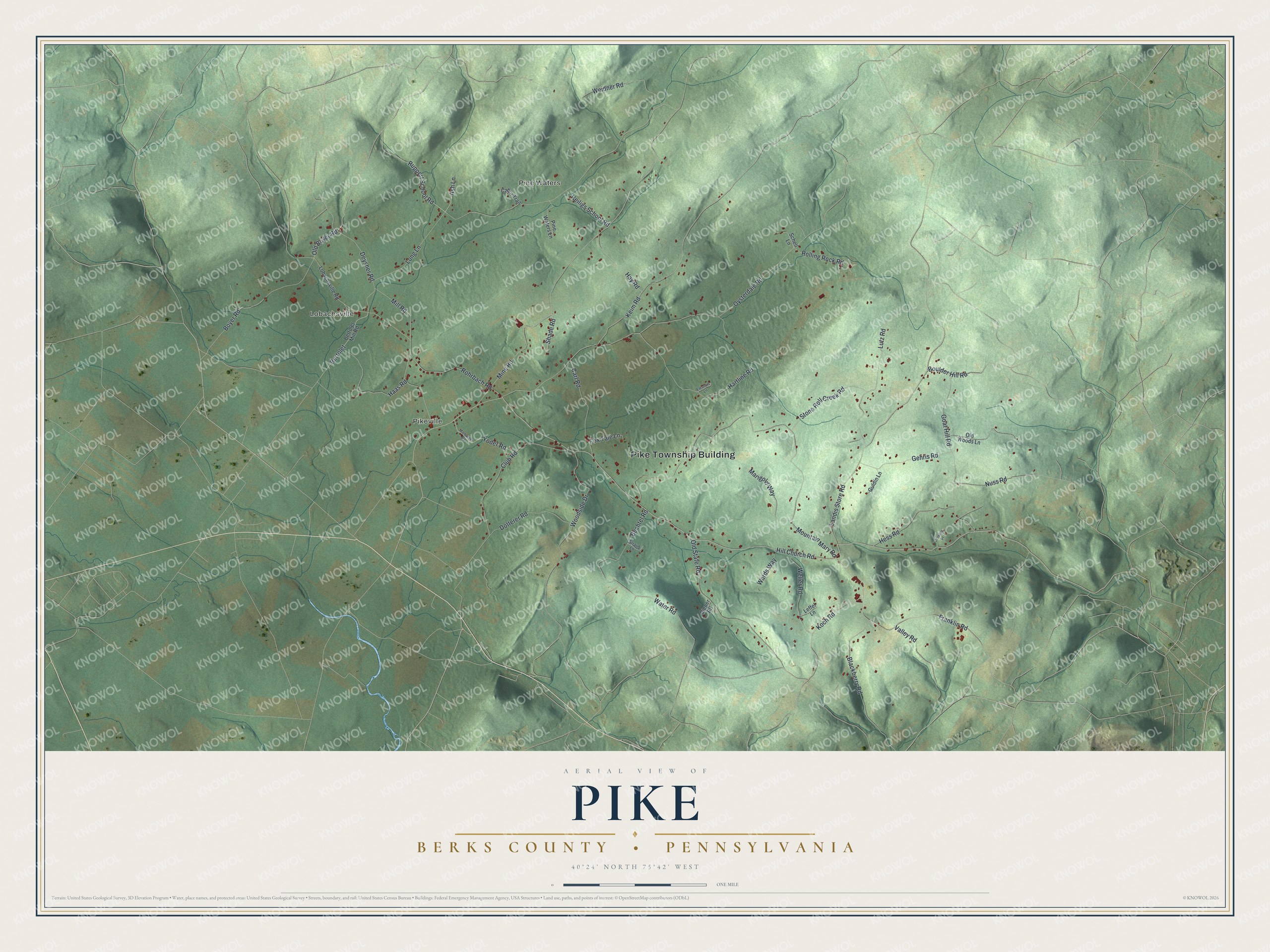 Watermarked full-map preview of Pike, Pennsylvania