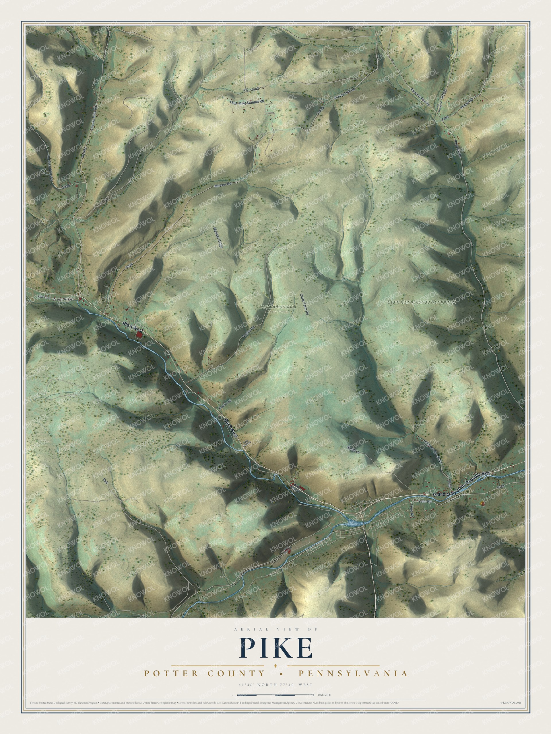 Watermarked full-map preview of Pike, Pennsylvania