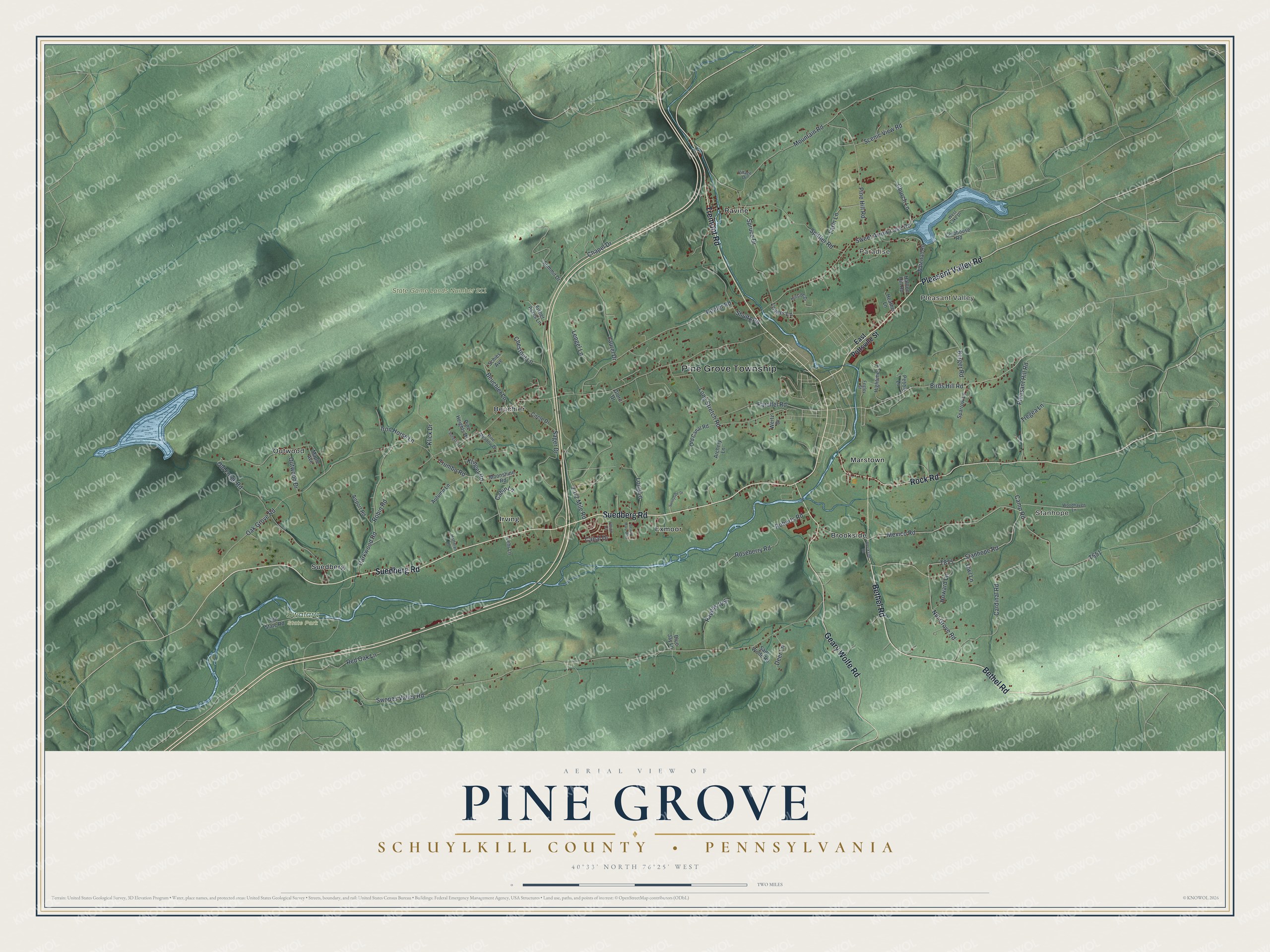 Watermarked full-map preview of Pine Grove, Pennsylvania