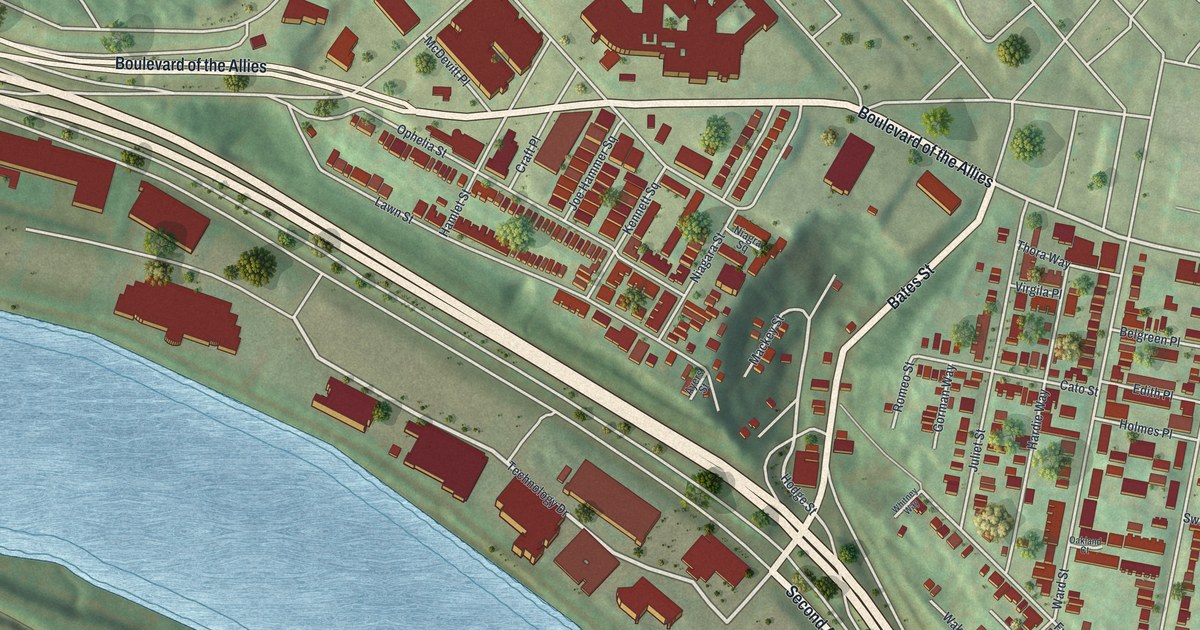 Map of South Oakland, Pennsylvania in 2026