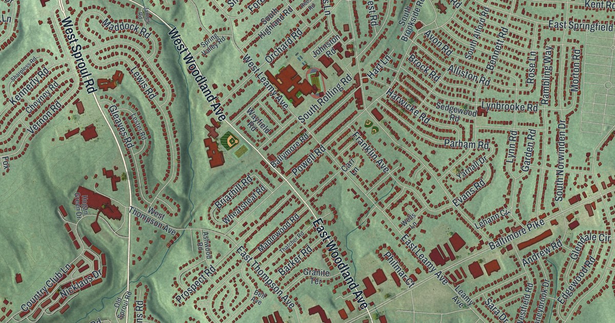 Map of Springfield, Delaware County, Pennsylvania in 2026
