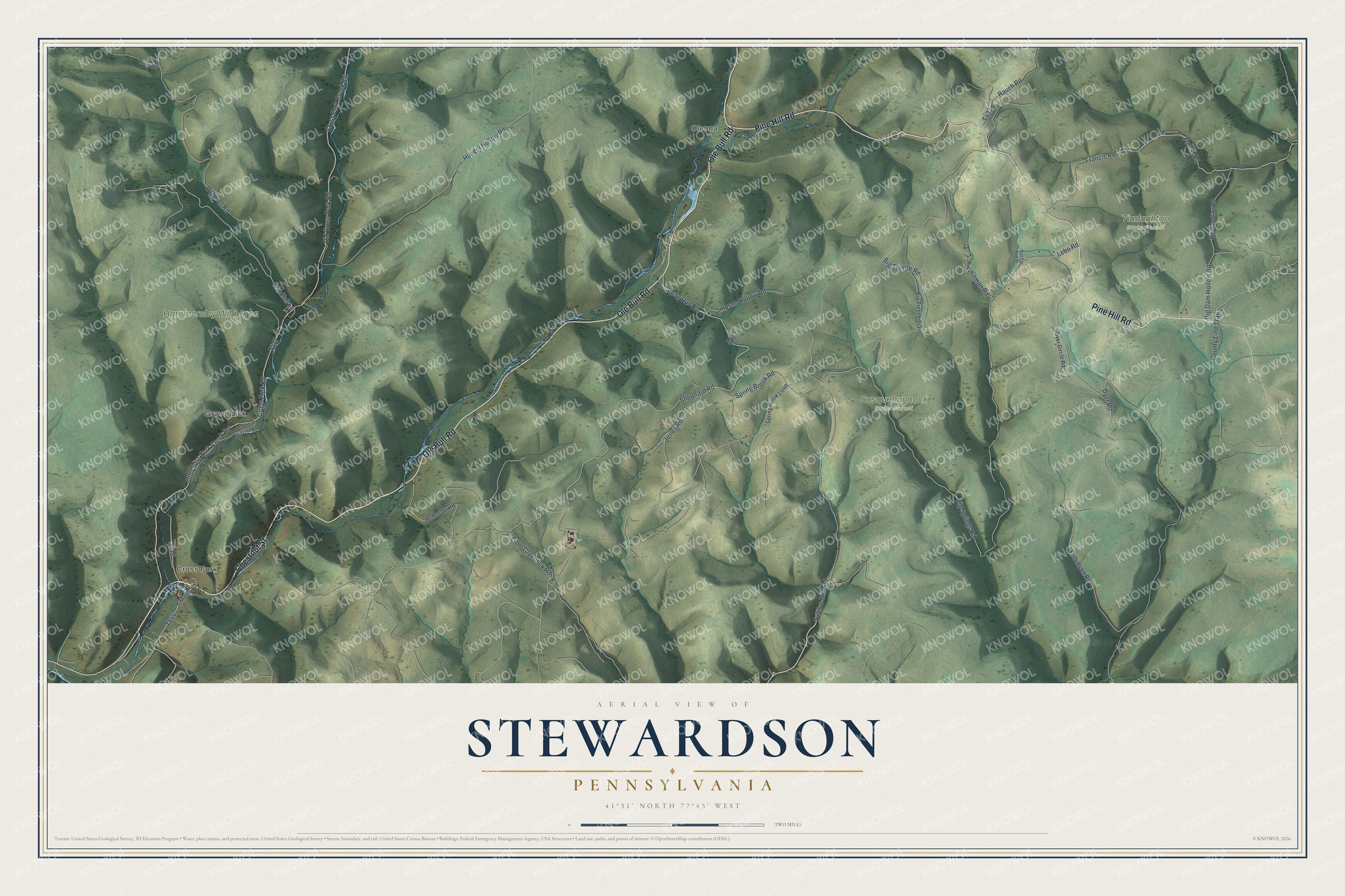 Watermarked full-map preview of Stewardson, Pennsylvania