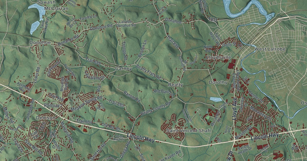 Map of Unity, Pennsylvania in 2026