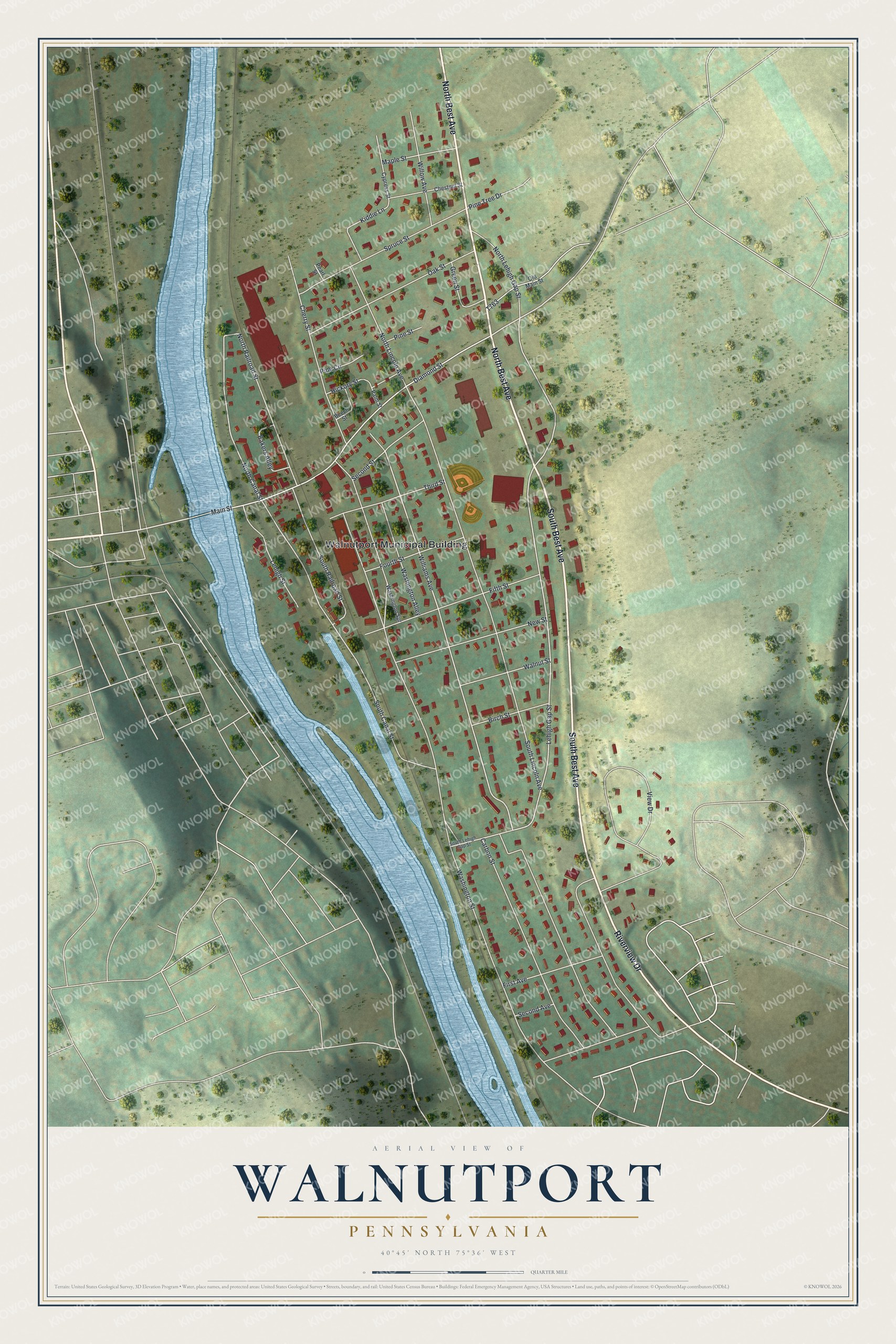 Watermarked full-map preview of Walnutport, Pennsylvania
