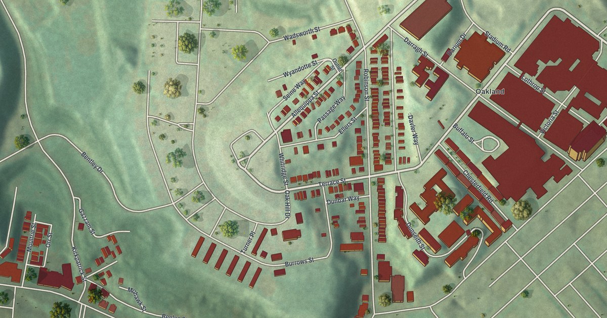 Map of West Oakland, Pennsylvania in 2026