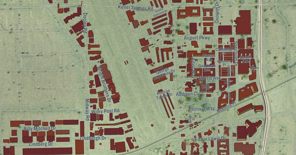 Map of Addison, Texas in 2026