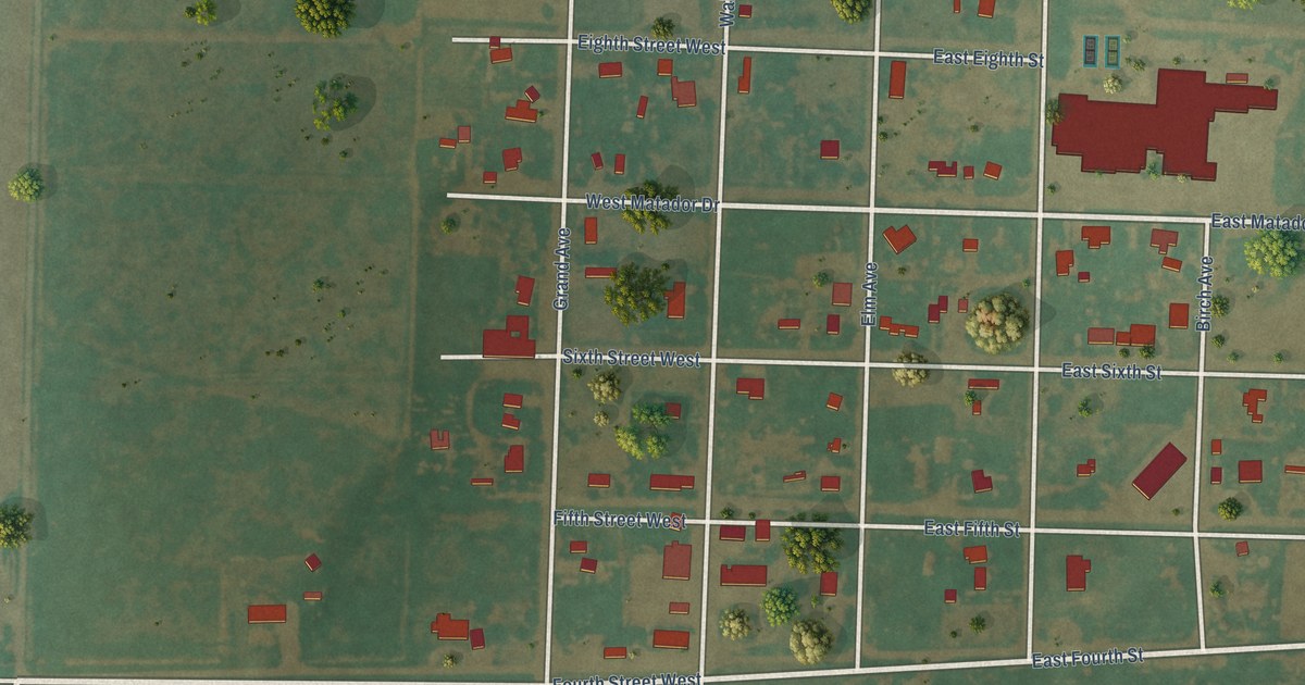 Map of Adrian, Texas in 2026