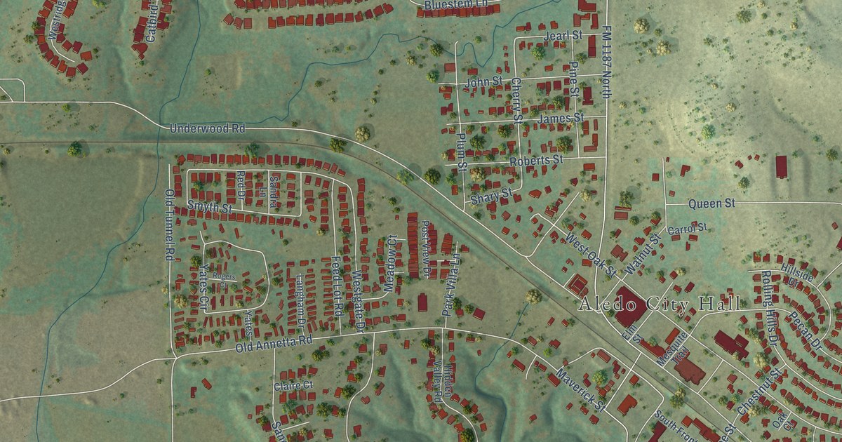 Map of Aledo, Texas in 2026