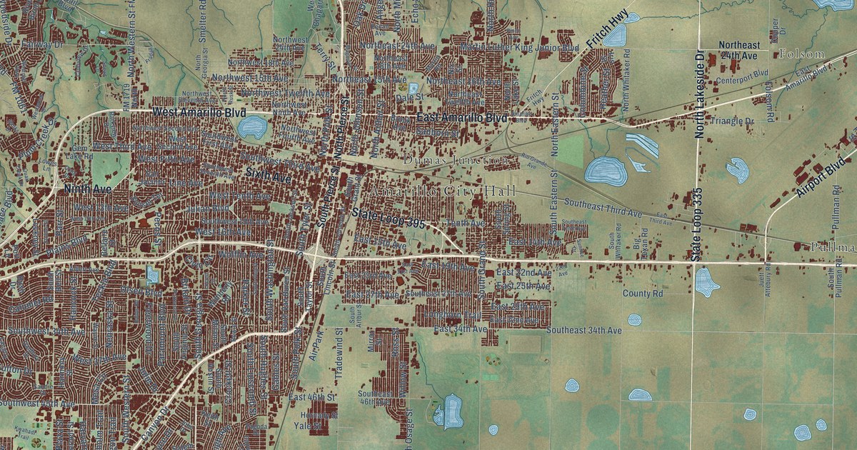 Map of Amarillo, Texas in 2026