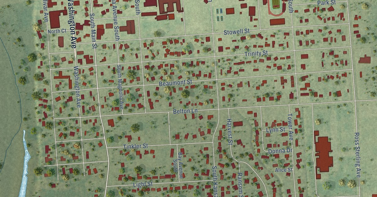 Map of Anahuac, Texas in 2026