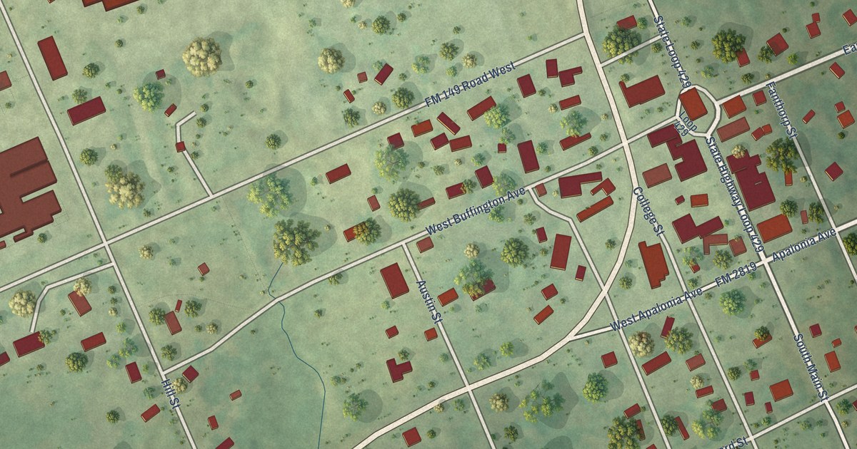 Map of Anderson, Texas in 2026