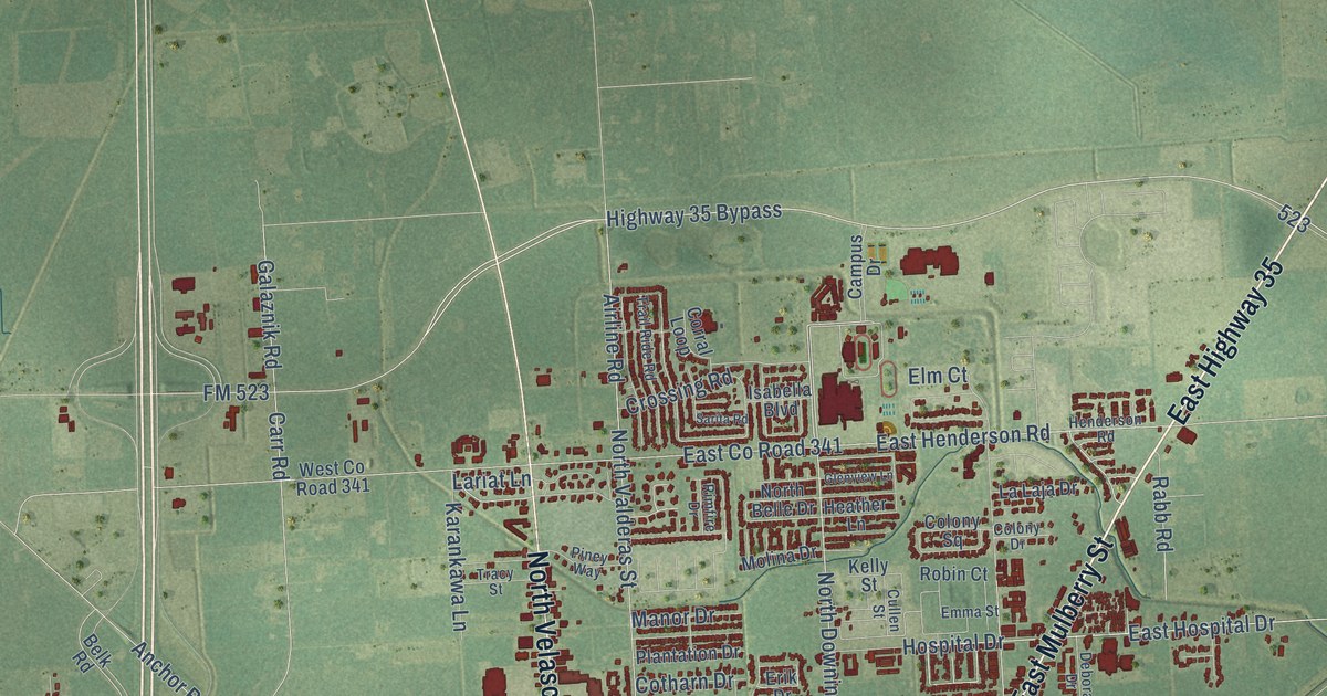 Map of Angleton, Texas in 2026