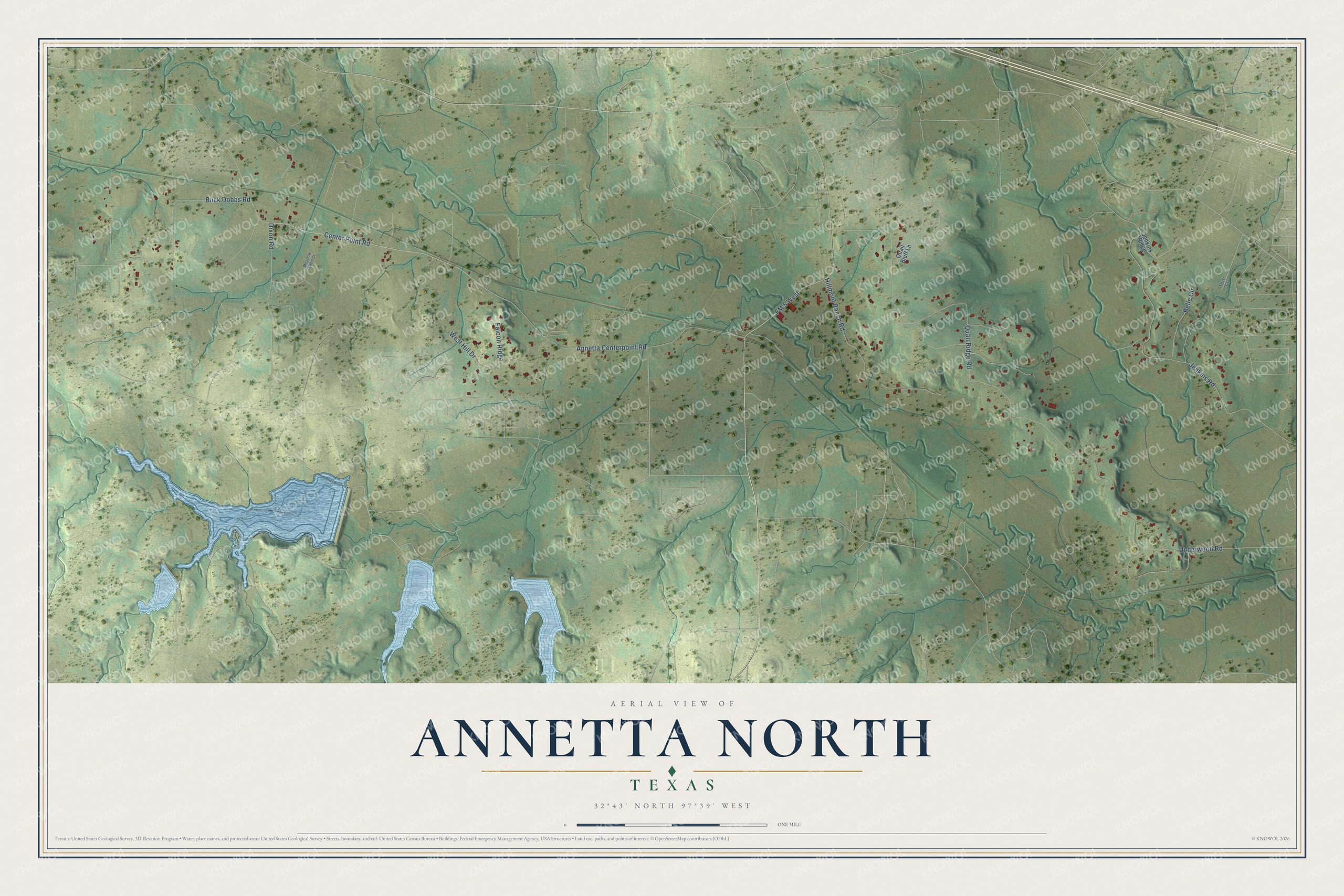 Detailed Map of Annetta North, Texas - KNOWOL