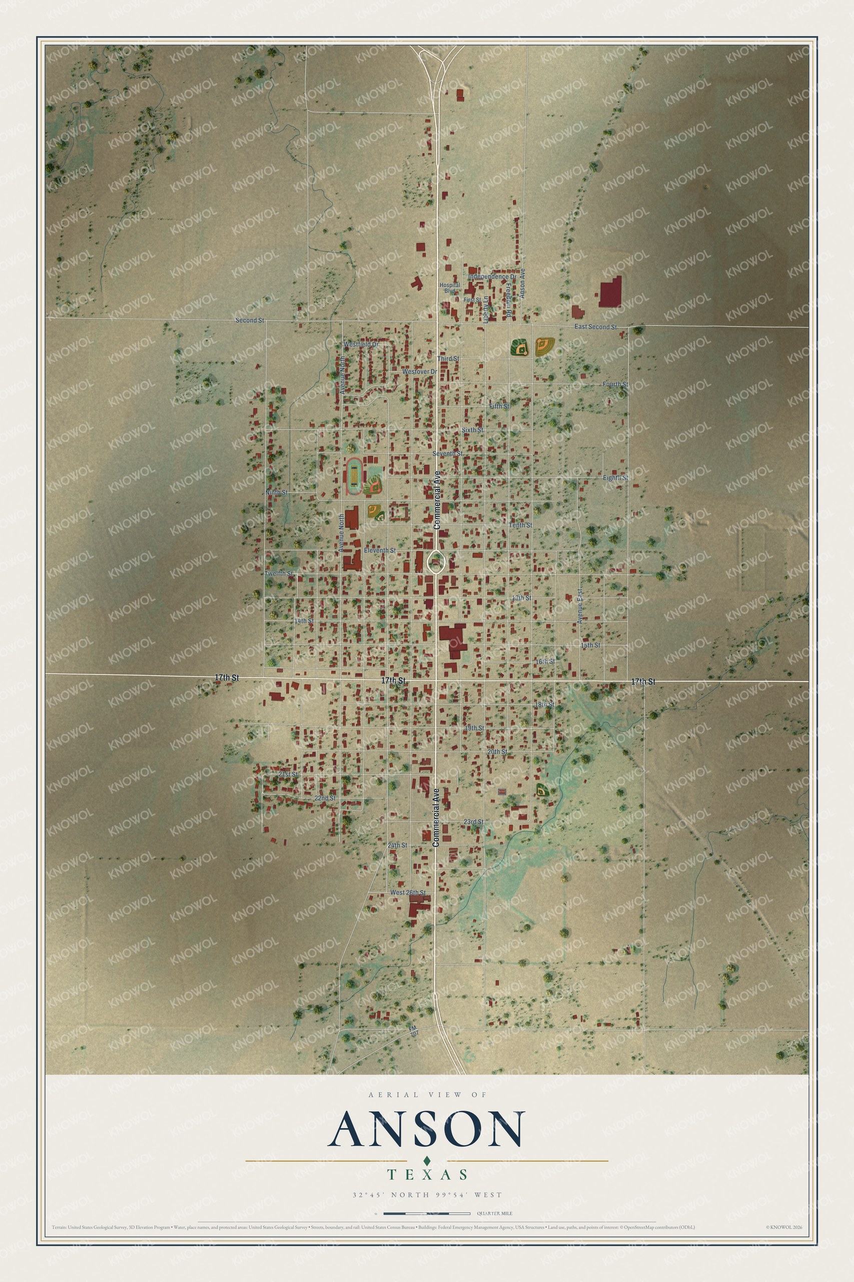 Watermarked full-map preview of Anson, Texas