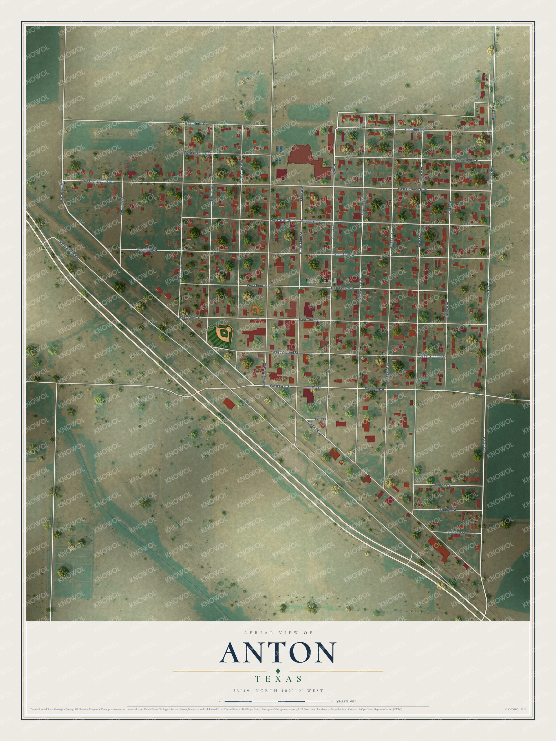 Watermarked full-map preview of Anton, Texas