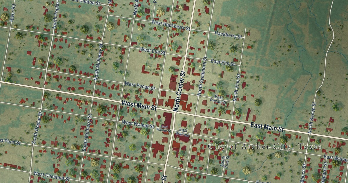 Map of Archer City, Texas in 2026