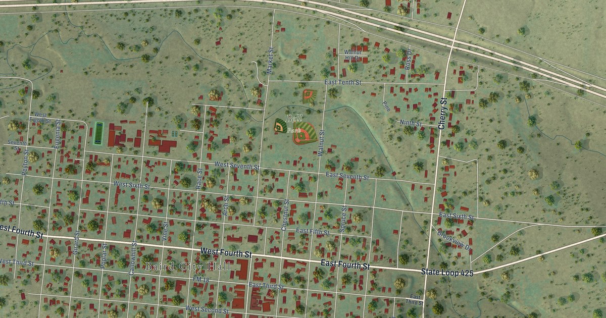 Map of Baird, Texas in 2026