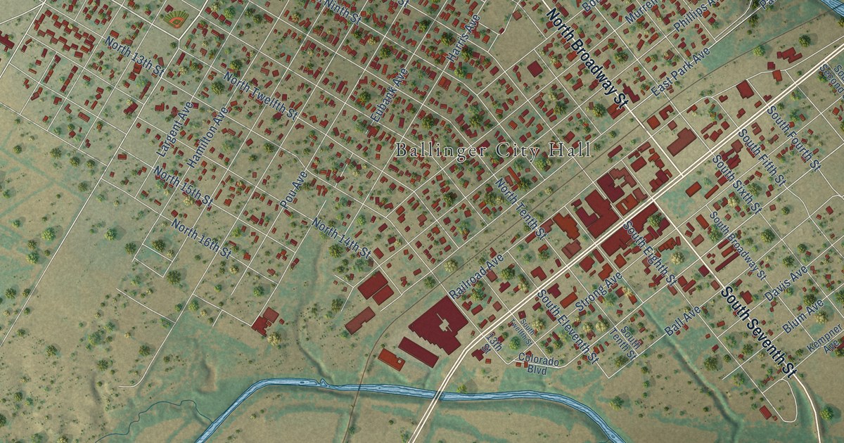 Map of Ballinger, Texas in 2026
