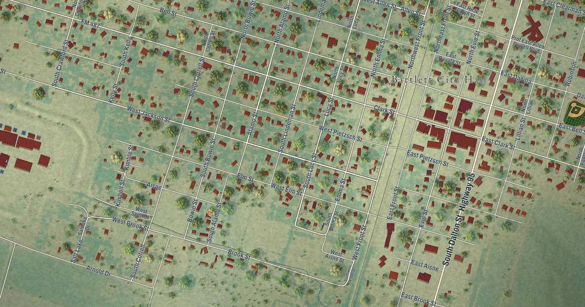 Map of Bartlett, Texas in 2026