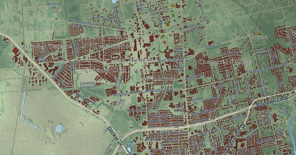 Map of Baytown, Texas in 2026