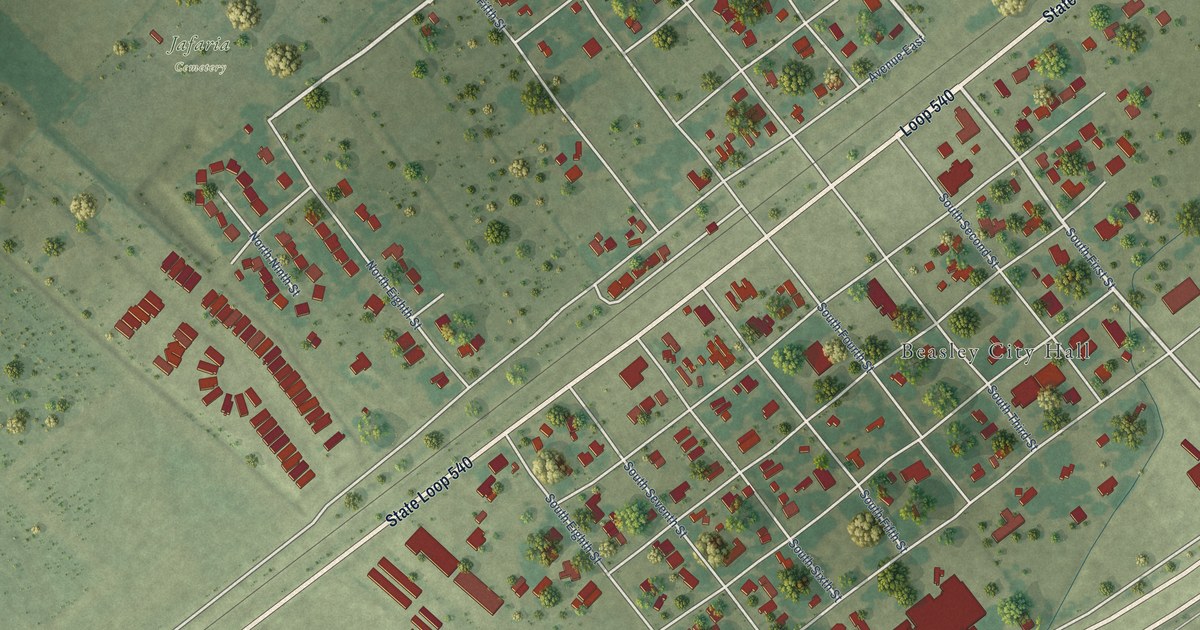 Map of Beasley, Texas in 2026