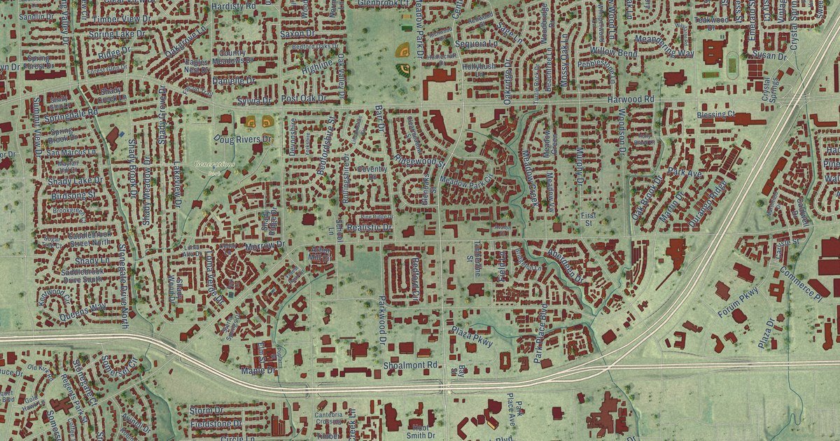 Map of Bedford, Texas in 2026