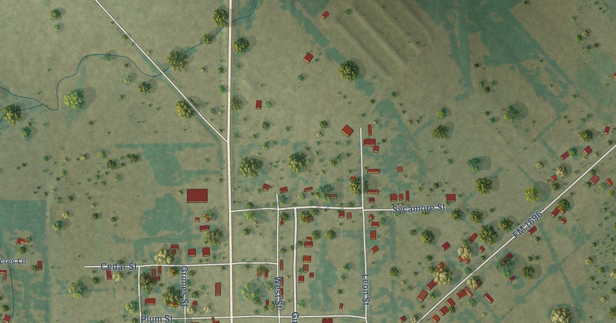 Map of Bedias, Texas in 2026