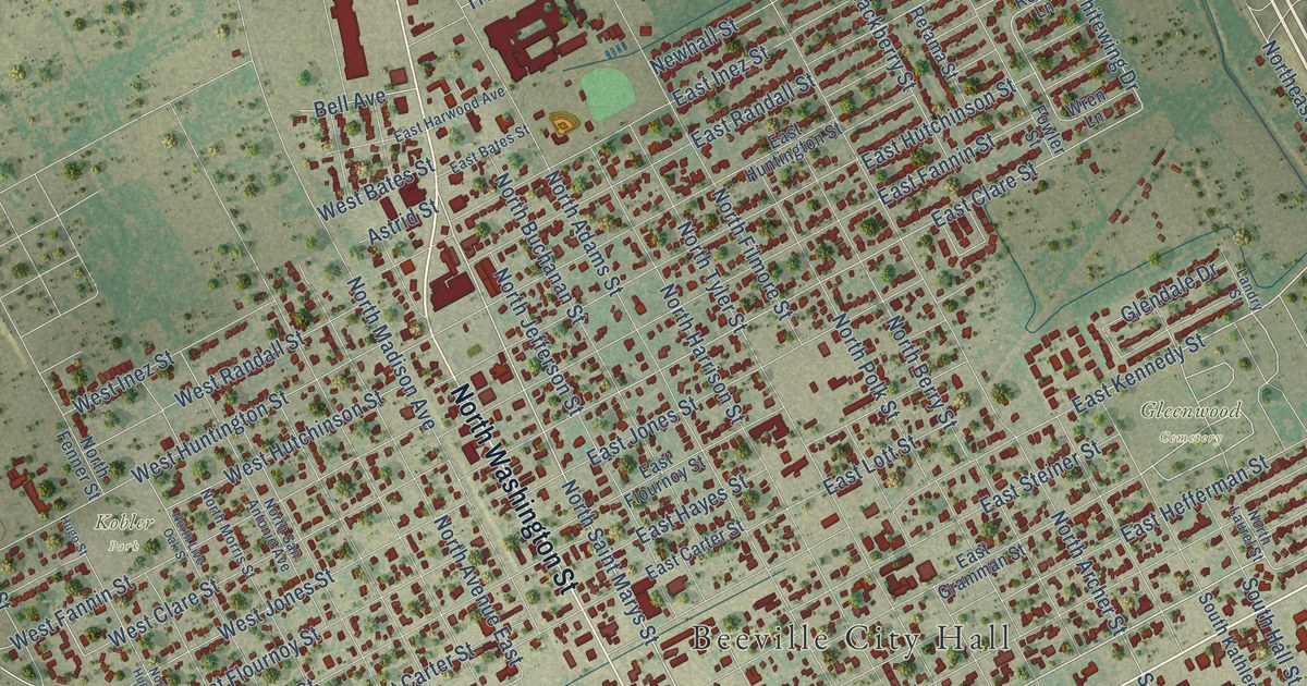 Map of Beeville, Texas in 2026