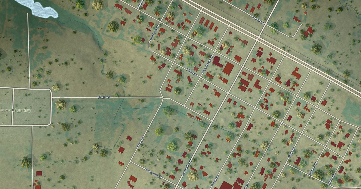 Map of Bellevue, Texas in 2026
