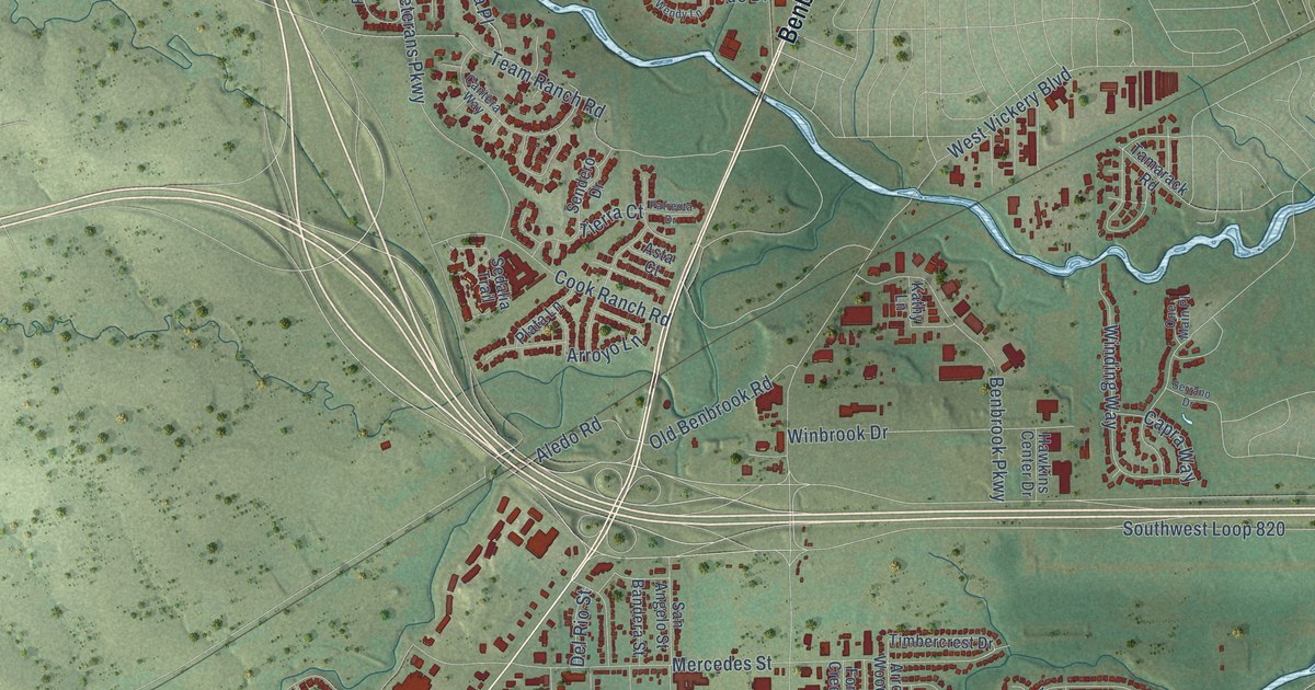 Map of Benbrook, Texas in 2026