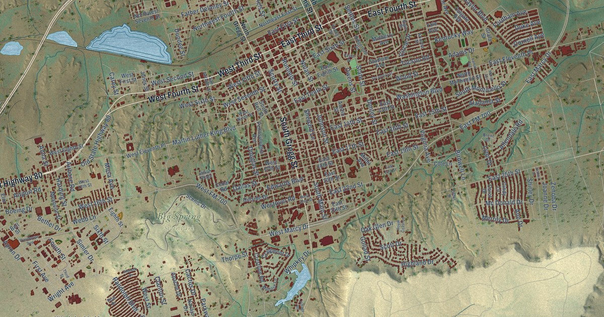 Map of Big Spring, Texas in 2026
