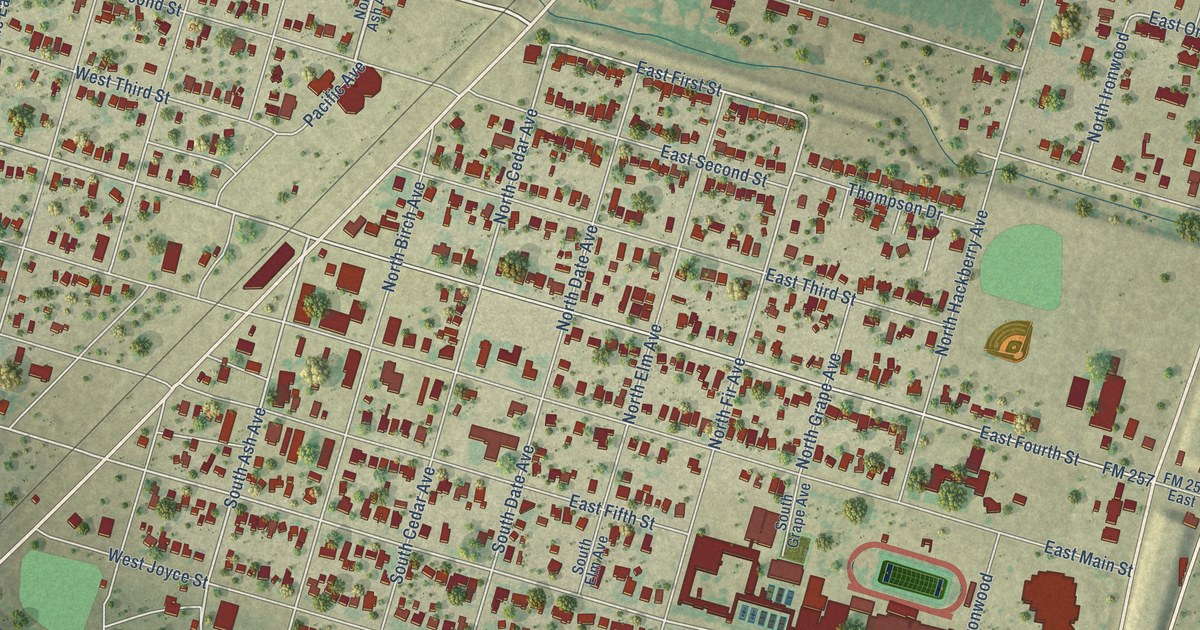 Map of Bishop, Texas in 2026
