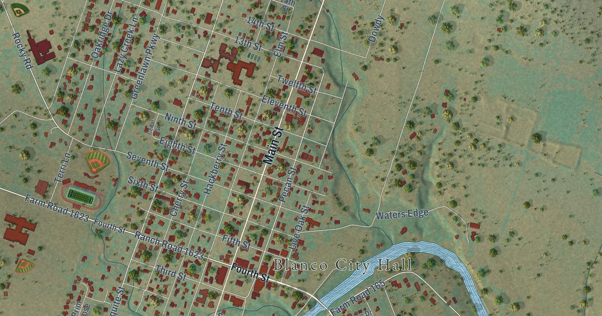 Map of Blanco, Texas in 2026