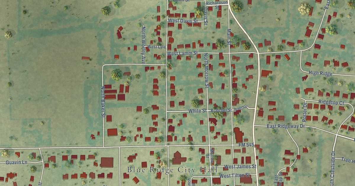 Map of Blue Ridge, Texas in 2026