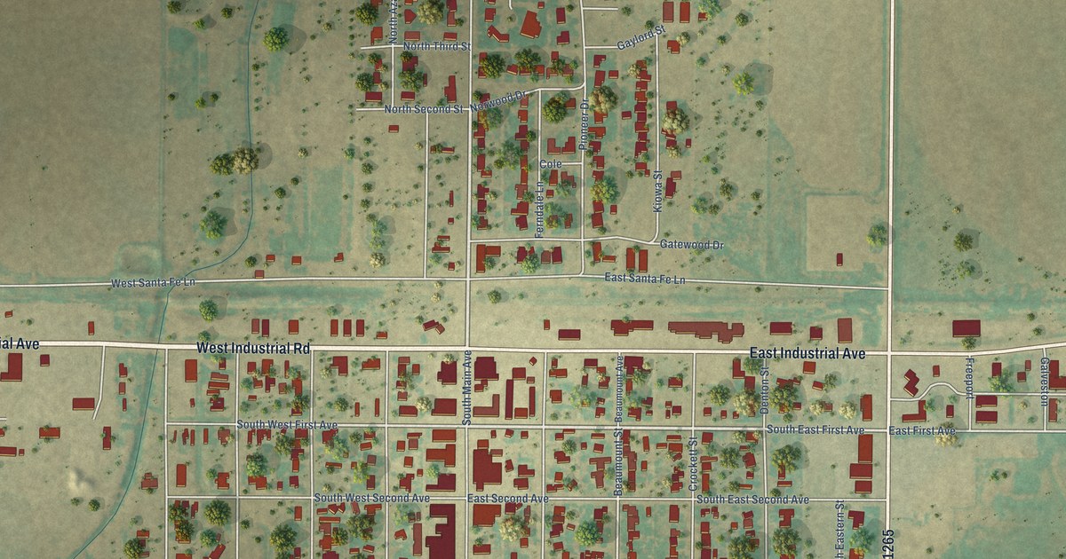 Map of Booker, Texas in 2026